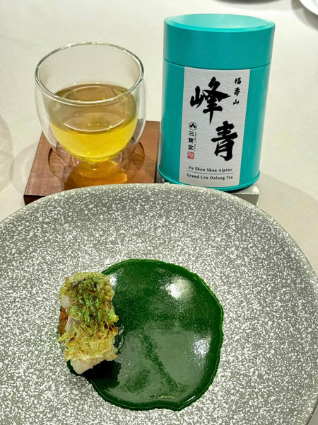 Fish & Crown daisy x Fu Shou Shan Alpine Grand Cru Oolong Tea [ Tea Pairing ] SOIGNÉ Restaurant Seoul X SANBAOTEA Taiwan